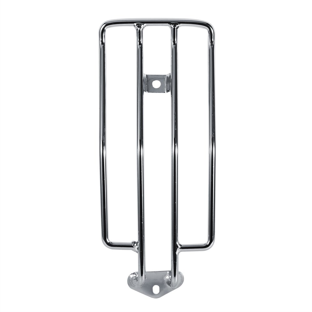 Sedile Singolo per Motocicletta Portapacchi Posteriore Mensola di Supporto Cremagliera Curva in Ferro per XL883 1200 X48 e Chopper Cruiser Accessori per Motociclette (Argento)