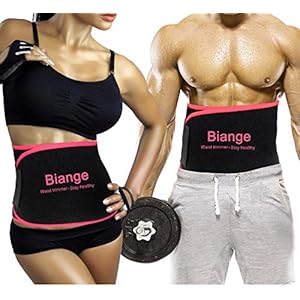Biange Waist Trainer for Women Men Sweat Belt Waist Trimmer Belly Band Stomach Wraps