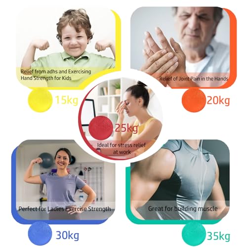 5 Stücke Hand Therapie Bälle, Eiförmige Griffbälle, Anti Stress Ball, Trainingsgerä Antistressbälle, Handtrainer Fingertrainer Ball, um die Stärke der Handfläche zu Verbessern und Stress zu Lindern