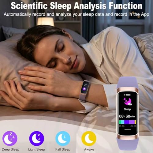 Image of Fitness Tracker, 2026 Smart Band with Heart Rate & Activity Tracker, IP67 Waterproof Smartwatch with Sleep Tracking & Step Counter for Men Women, Orchid Purple