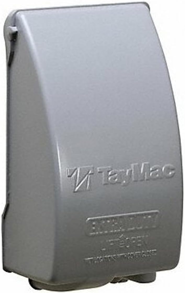 TayMac MX5280S Weatherproof Metallic Low Profile While-In-Use Device cover with 8-in-1 Configurations and Single Gang, Deep, Vertical, Gray