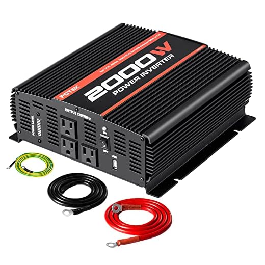 POTEK 2000W Power Inverter Three AC Outlets 12V DC to 110V AC Car Inverter with USB Port