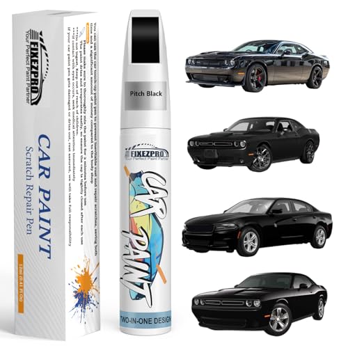 Image of Pitch Black(PX8) Touch Up Paint for Dodge, Exact Color Match Car Paint Scratch Repair Remover Pen Kit Fix Vehicle Chips and Automotive Nicks Scuff