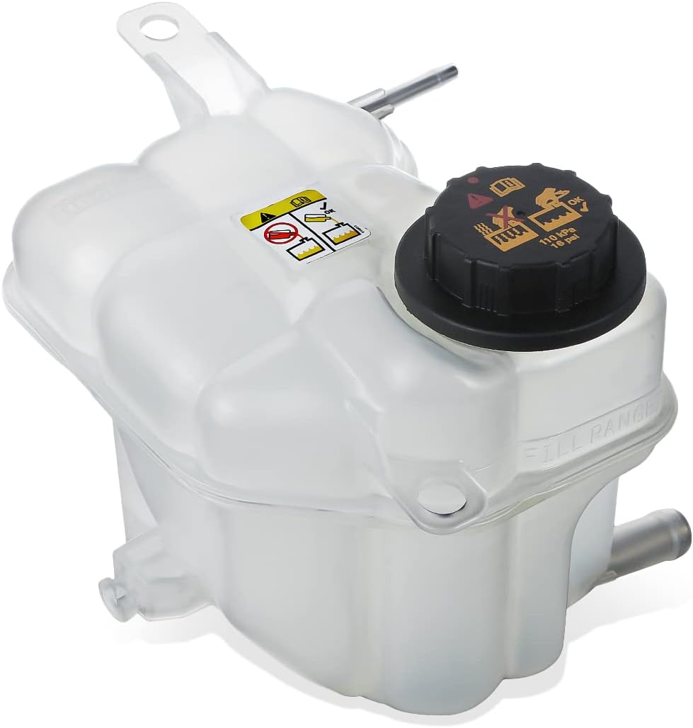 Auto Dynasty FO3014129 Factory Style Car Coolant Overflow Reservoir Tank with Cap Compatible with Ford Fusion Lincoln Zephyr Mercury Milan 2.3L 3.0L 06-09, White