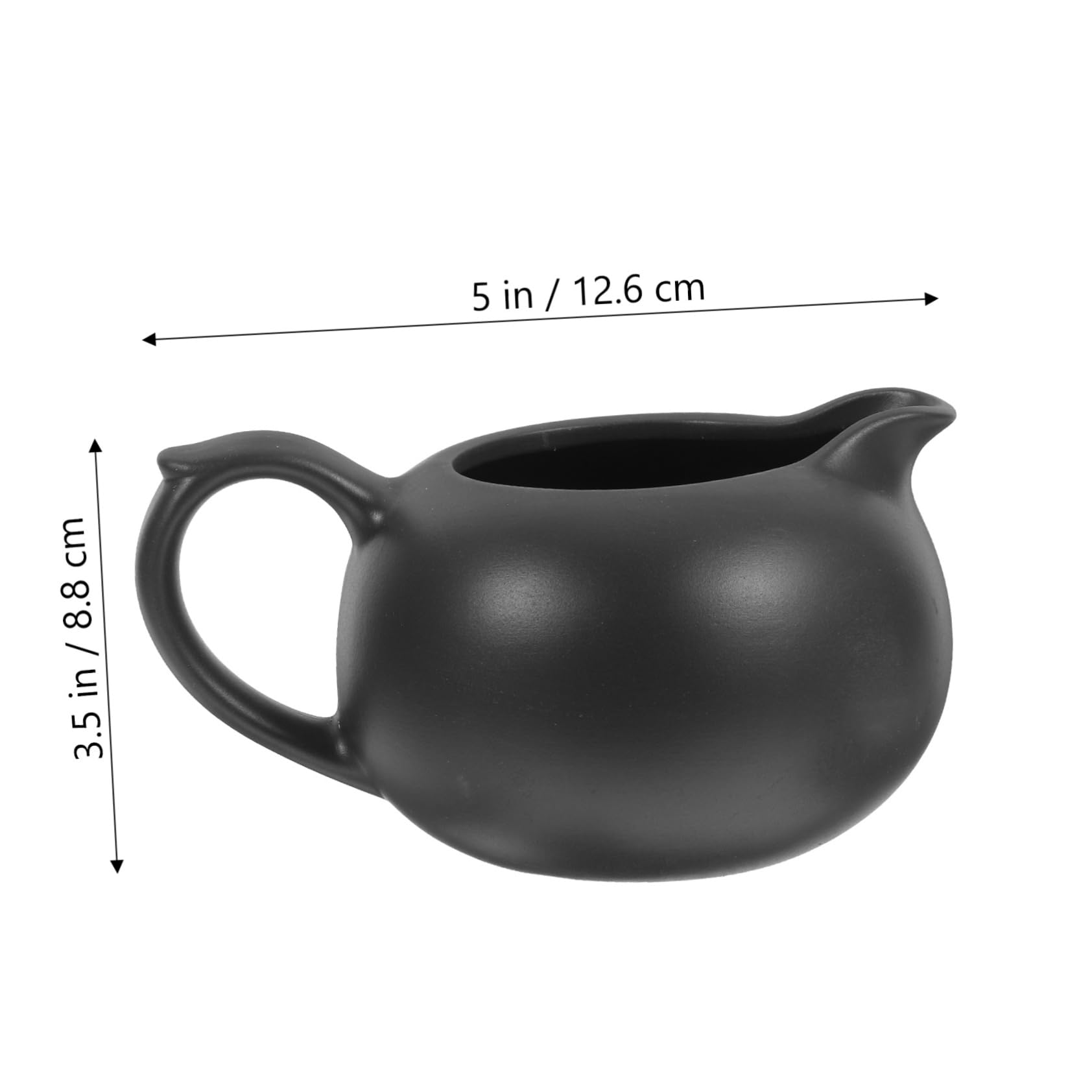 Garneck Ceramic Milk Jug Porcelain Pitcher Porcelain Tea Pitcher Sugar Pourer Tea Coffee Lovers Mini Tea Kettle Coffee Milk Pitcher Jug Milk Serving Pitcher Cream Syrup Black Ceramics