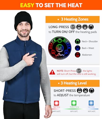 DOACE AI Heated Vest APP Control with Battery Pack for Men and Women, Electric heated Jacket for Cycling Hiking Skiing3