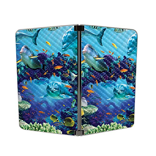 Image of MightySkins Carbon Fiber Skin for Microsoft Surface Duo - Ocean Friends | Protective, Durable Textured Carbon Fiber Finish | Easy to Apply | Made in The USA