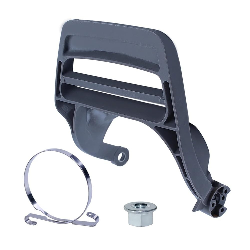 Adecuado for motosierra Rancher Hus 445, 445E, 450E y 450. Manija de freno de cadena con kit de protección de mano.