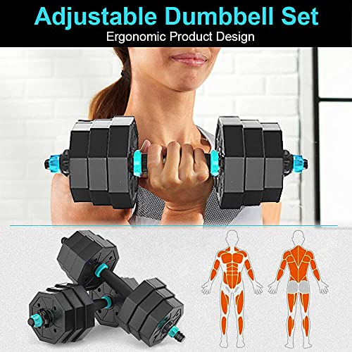 Adjustable Dumbbell Sets 30 40 LBS Dumbellsweights Set, Curl Bar with Weights Dumbbell Set for Men and Women, Double Bolts Barbell Weights Set for Home Gym - Image 5