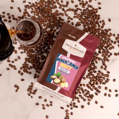 Image of Fresh Roasted Coffee, Hawaiian Macadamia Nut Flavored Drip Ground Coffee, Medium Roast, Kosher, 12 oz
