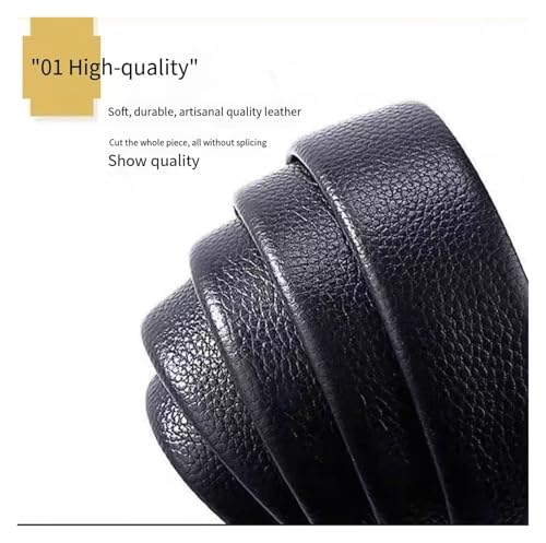 New men's leather textured belt with automatic buckle groove young and middle-aged belts2