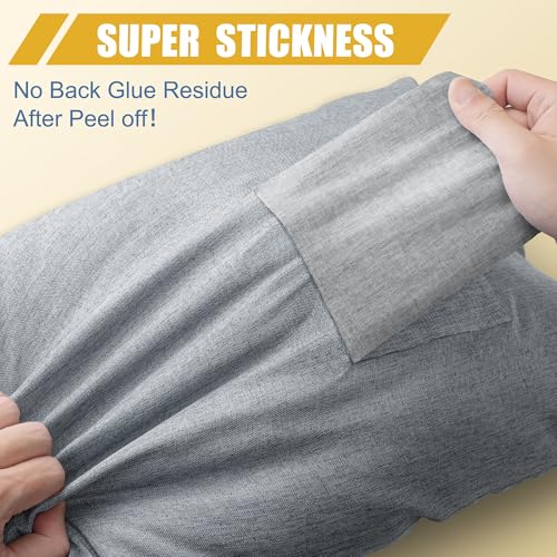 Flicken Selbstklebend Stoff Grau, 10x200cm Stoffflicken Selbstklebend Reparaturflicken, Leinenstoff Patches Reparaturset für Möbel, Autositze, Kleidung, Polsterbezüge, Stühle, Sofas, Kissen