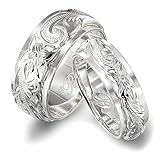 BYTHESEA ハワイアンジュエリー ペアリング 刻印無料 誕生石入れ可（有料・別途購入） シルバー925 ダブルプレート 指輪 2個セット 【約6mm幅：15号】【約8mm幅：22号】 SR3201-SR3202P カップル