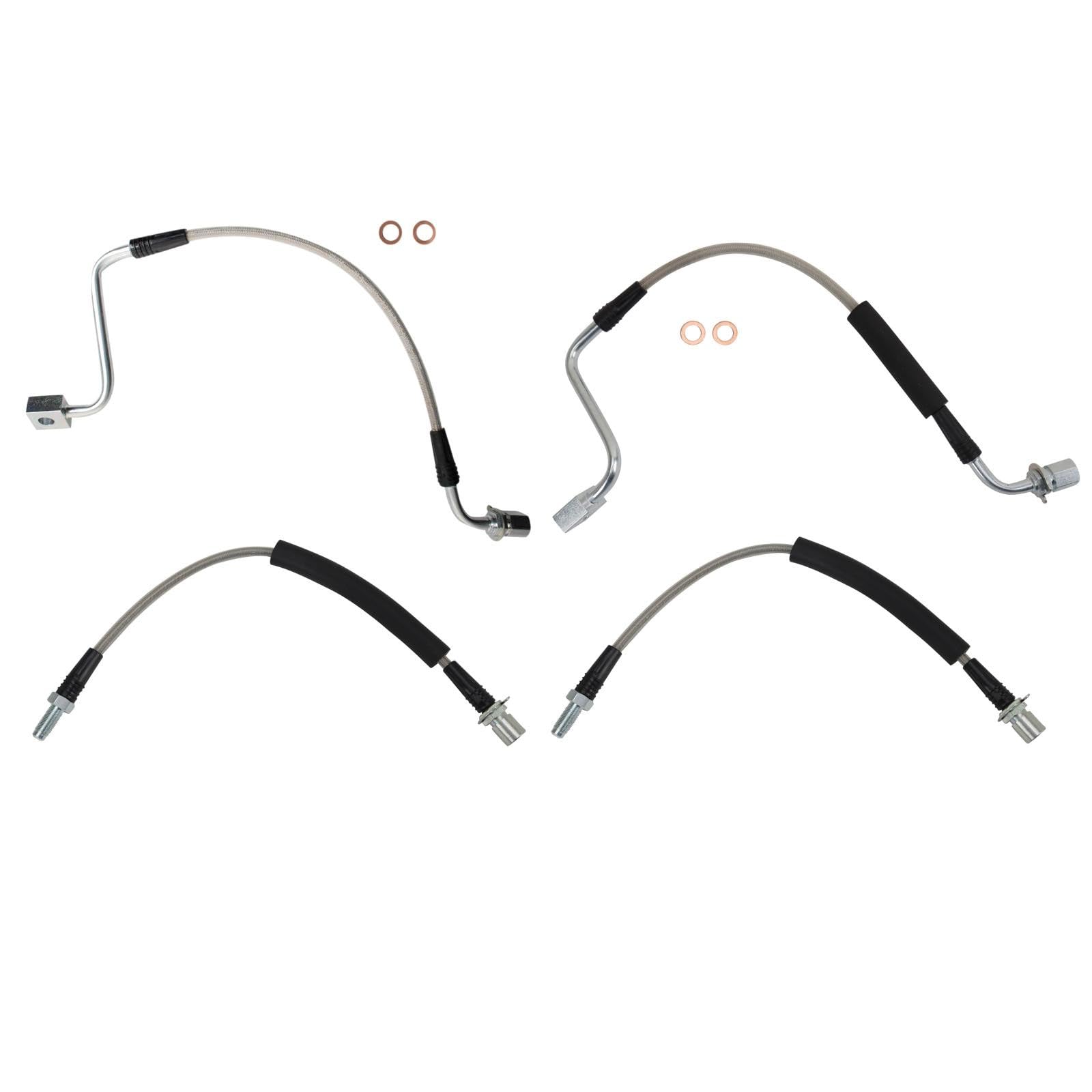 TRQ Performance Front and Rear Brake Hose Set Compatible with 09-12 Ford Flex