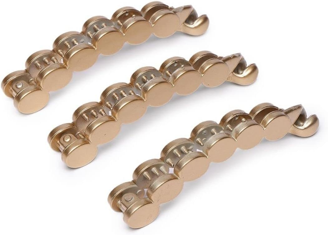 AccessHer Women Gold-Toned Set of 3 Banana Clip