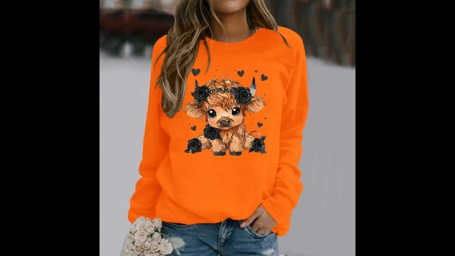 KeephenDE Dames Highland Koe 3D-gedrukte Hoodies Grappige KeephenDE Dames Highland Koe 3D-gedrukte Hoodies Grappige