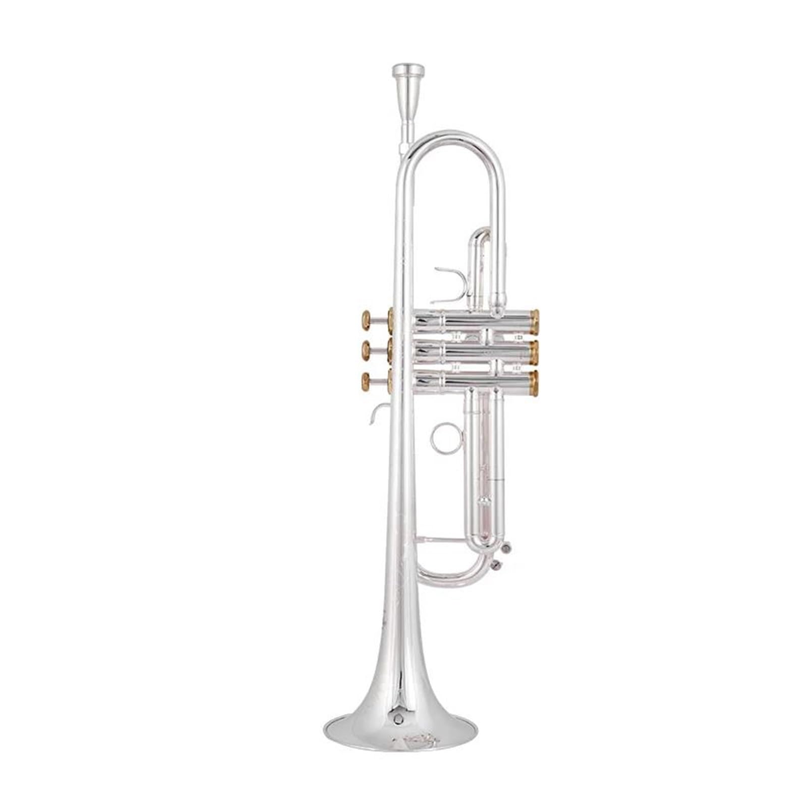 Trompetas para Estudiantes Trompeta Pequeña BB, Instrumentos Musicales Profesionales con Llave Dorada Y Plateada, con Estuche
