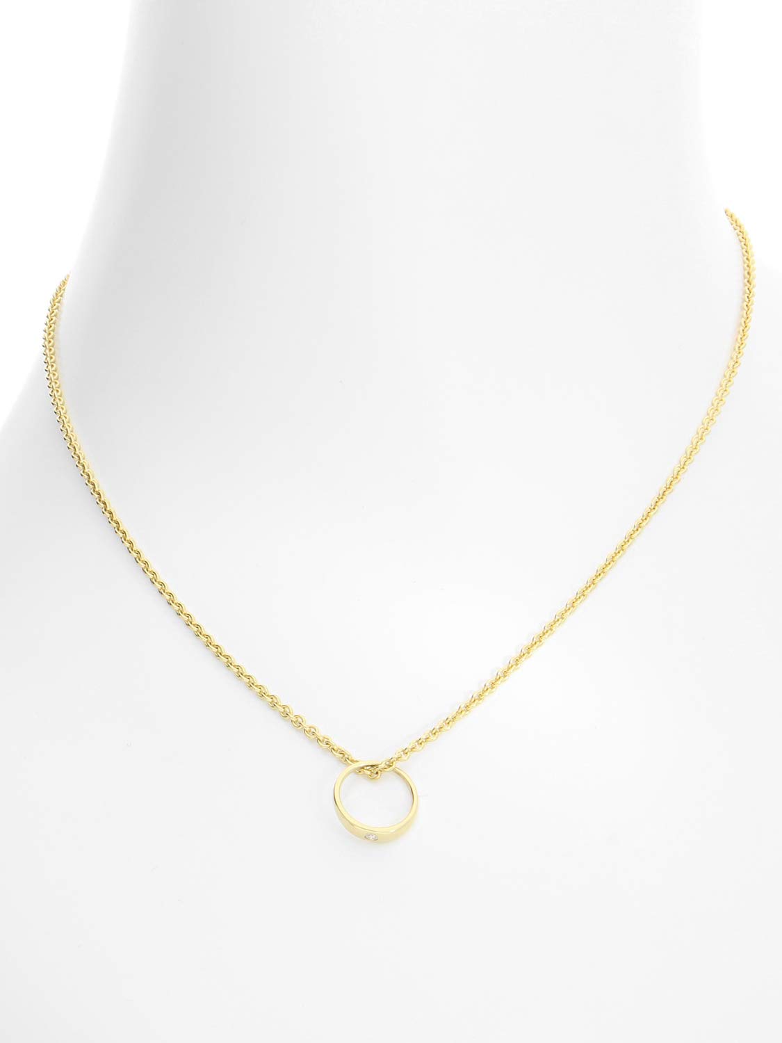 MyGold Pierścionek do chrztu (bez łańcuszka) żółte złoto połysk z cyrkonią Ø 10 mm wisiorek złoty łańcuszek łańcuszek na chrzest prezent dla dzieci Birthy MOD-03389 e 14 karatów (585) żółte złoto, colore: biały, cod. MOD-03389-V0003645