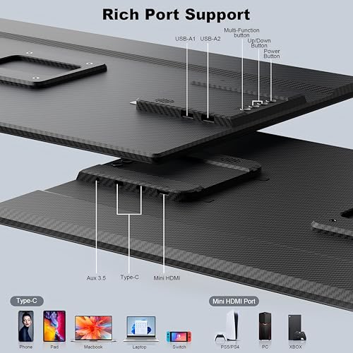 Image of Ygretyrjh 24 inch1080P Large Portable Monitor and 16 inch 1200P Travel Screen Extender