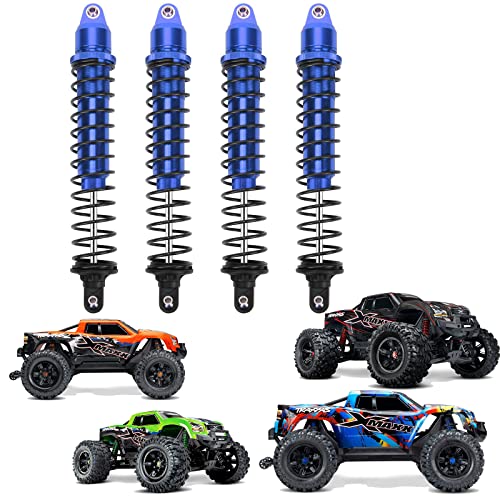 Rcawd Rc Shock Absorber For X-Maxx 1/5 1/6 Upgrades, Adjustable Rc Shocks Damper With Spring, Hop Ups Parts For #7761, 77086-4 Blue #TOP23
