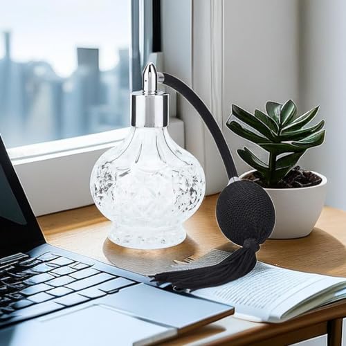 Retro Style Refillable Perfume Bottle with Unique Carved Pattern - Atomizer for Empty Glass Spray Bottles with Tassel 80ml - Image 3