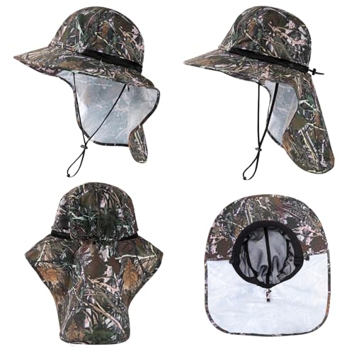 Image of Oversized XL XXL Mens Sun Hat Big Head Neck Flap Shade Waterproof UPF50+ Wide Brim Hat Fishing Safari Hiking