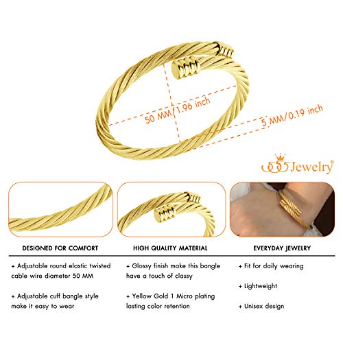 555Jewelry Braccialetto regolabile in 2 toni, per