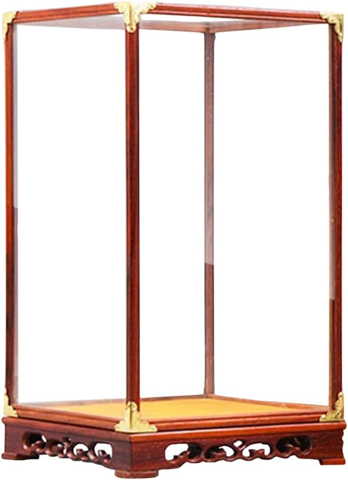 MAGICLULU Collectibles Organizer Box Buddha Display Case Modern Glass Display Stand for Collections