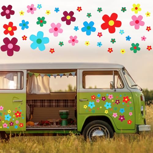 350 PCS Autocollants de Voiture,Fleur Sticker Autocollant Vinyle Automobile Décoration Extérieure Décorations de Voiture Accessoires Decal Sticker pour SUV...