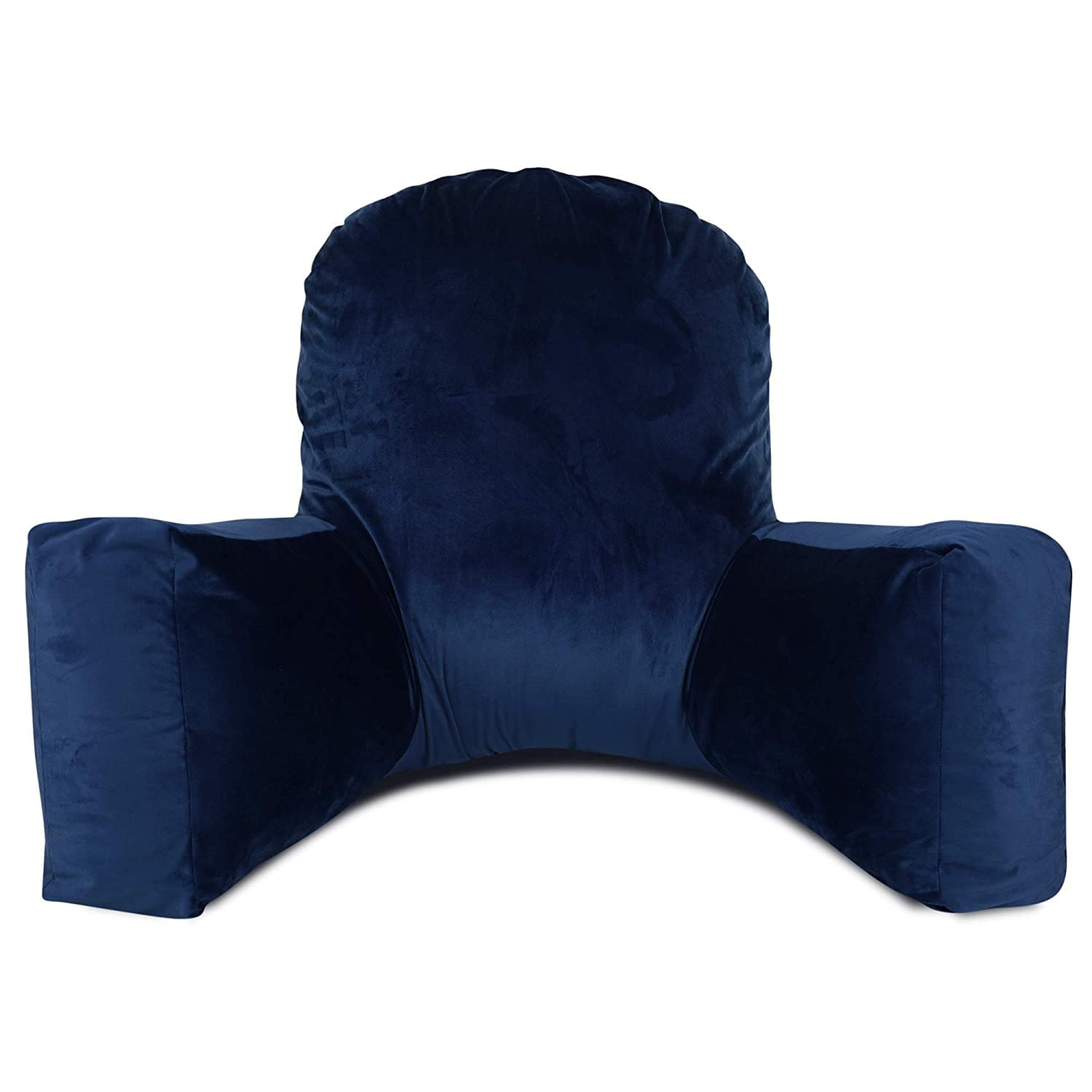 Dormyo Amore Bear Pillow, BackRest with Support Arms, Perfect Back Support for Reading/Working/Watching TV in Bed, Machine Washable Suede Leather/Velvet Zipper Cover, Blue (Extra Large Size)