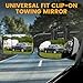 Universal Towing Mirrors Extenders for Towing, Clip-on Towing Mirror Adjustable Convex Rearview Mirrors for Vehicle Car Truck Trailer RV SUV, Side Mirror Extensions for Towing, 2 Pack
