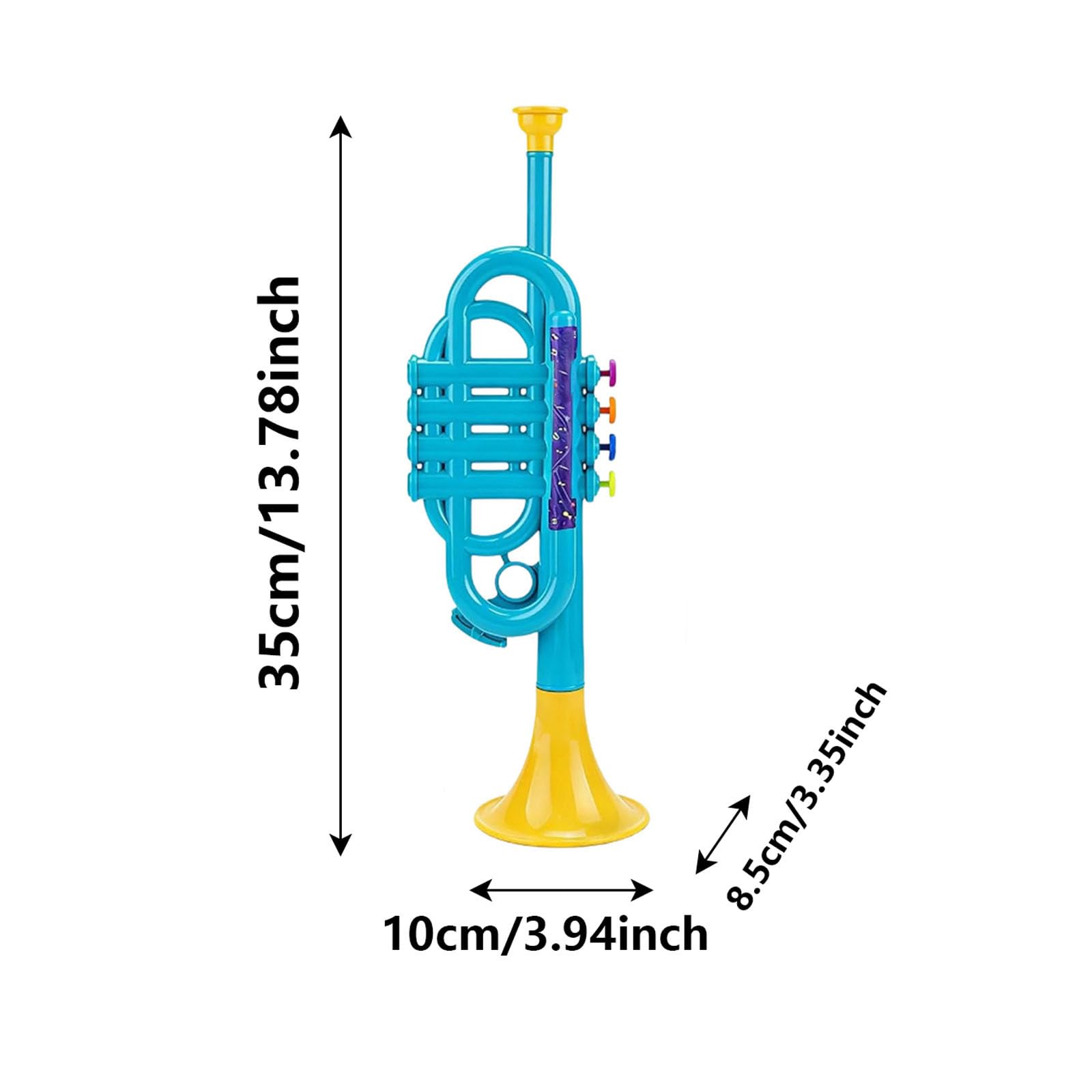 Generisch 2026 Trompeta de juguete para padres interactivos instrumentos musicales simulados trompeta niña guardería escuela (azul cielo, 35 x 10 x 8,5 cm)