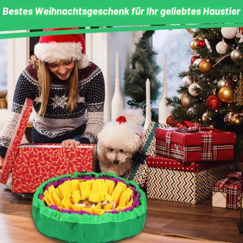 Vivifying Schnüffelmatte für Hunde, langlebige Schnüffelmatte, waschbar, interaktives Spielspielzeug für große Hunde und Welpen (Gelb / Lila)