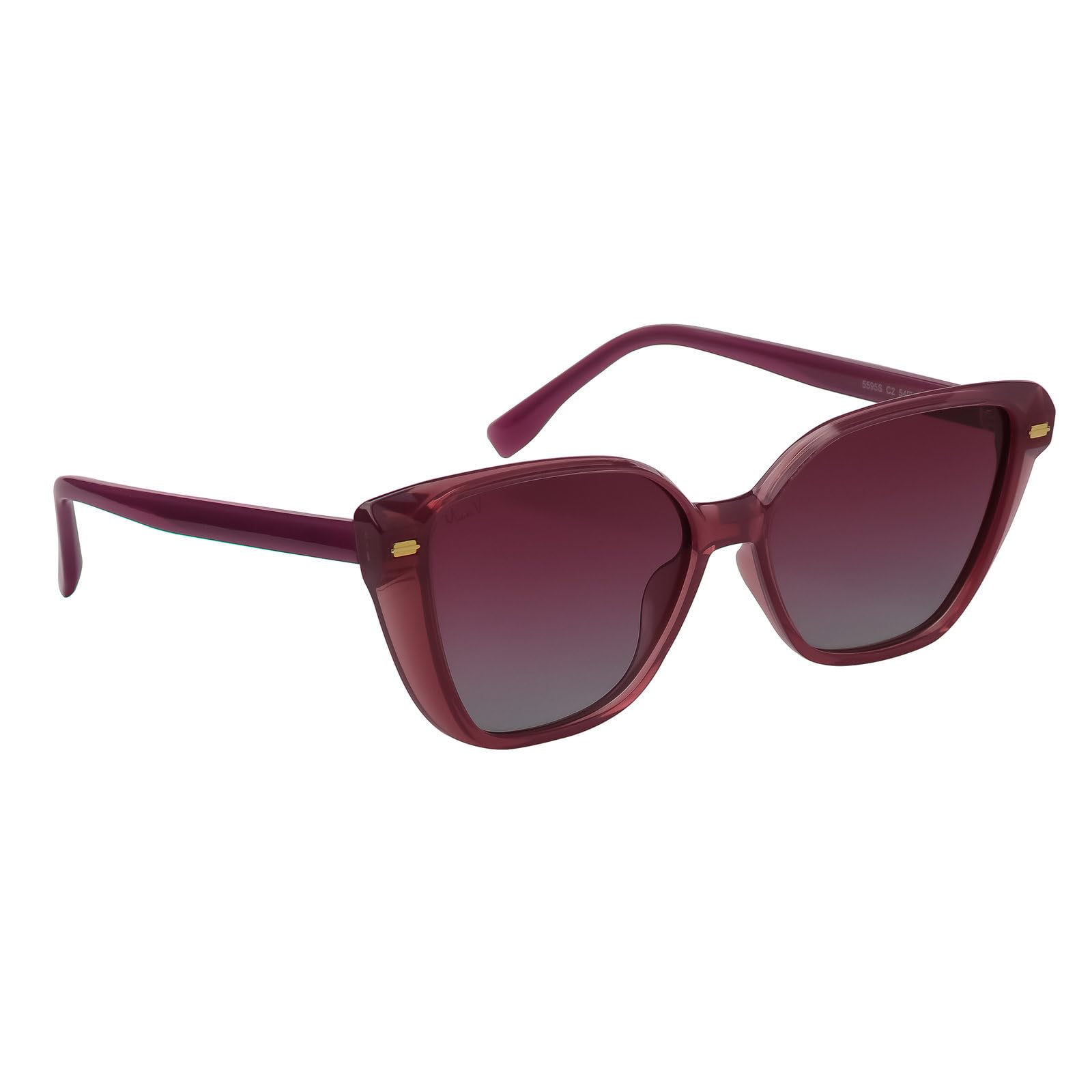 mac v Sunglasses | Cat eye Shape | 100% UV Protected | Polarised | Women | Purple Gradient | Medium Size | Full Rim-picture-29