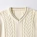 Auro Mesa Boys and Toddlers' Sweater Vest Cotton Knitted Streetwear Preppy Style V Neck Crop Knitwear Tank Top for Kids Beige