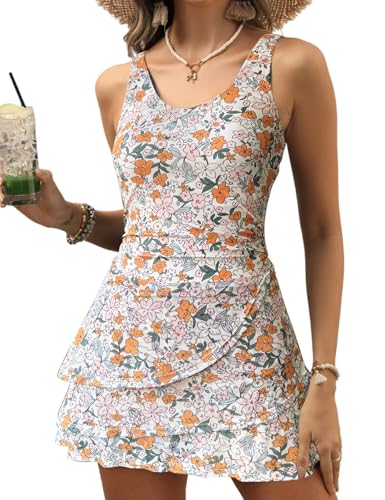 Image of CiCiBird Women One Piece Tummy Control Swimsuit Modest Swim Dress Bathing Suit Skirt Swimwear
