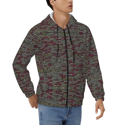 Manteau veste à capuche sport homme vêtement thermique chaud fermeture éclair motif de code