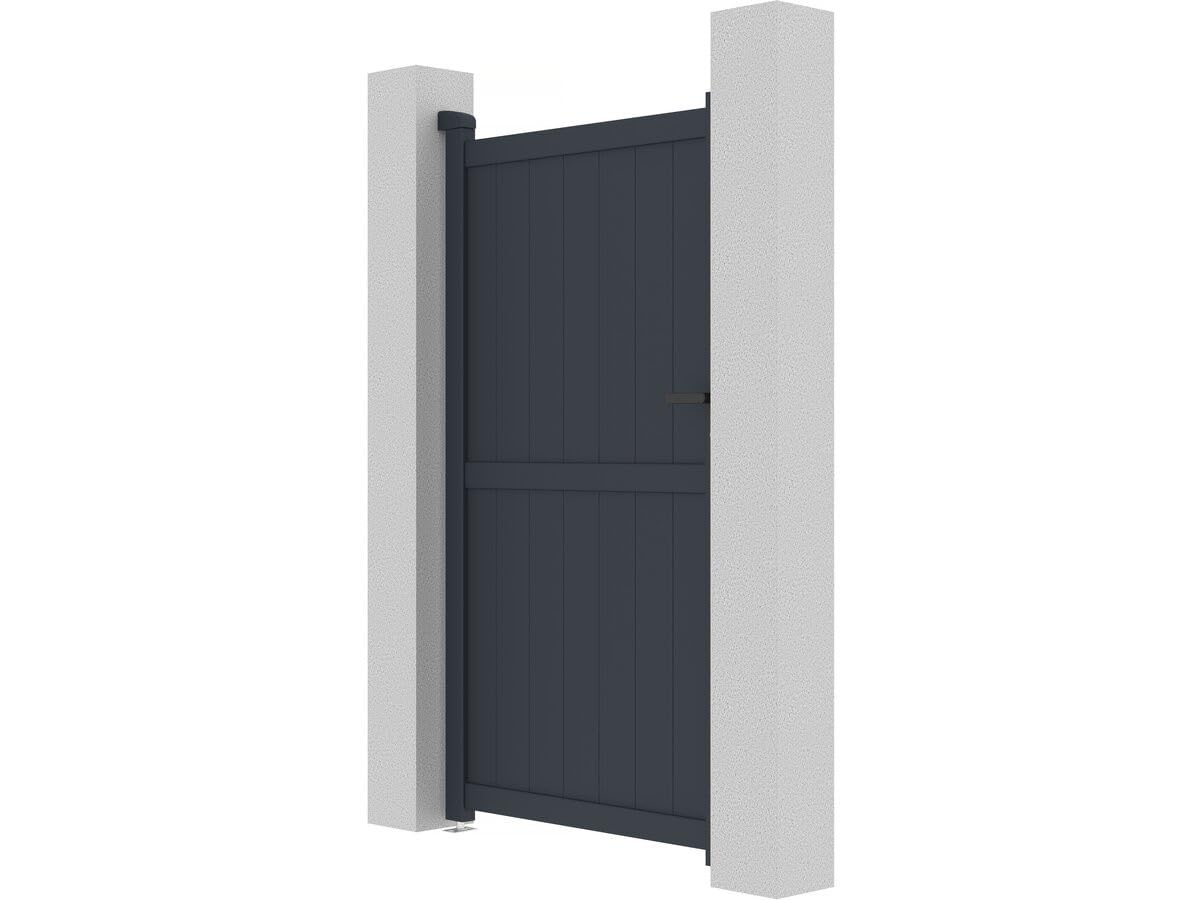 Habitat et Jardin Gartentor aus Aluminium Maurice - 101,2 x 180,9 cm - Grau