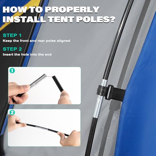 Carpa para caja de camioneta GoHimal 2 personas 5.5-6.0 FT azul miniatura 4