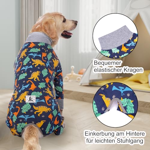 Axcimond Hundebody Nach Op - Langärmliger Wundschutzanzug für Kastration Hündin/Rüde
