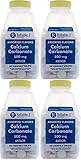 Calcium 500 mg Generic for Tums Assorted Fruit Flavored Chewable Tablets Regular Strength Antacid for Acid Indigestion, Heartburn, Sour Stomach 150 Chewable Tablets per Bottle Pack of 4
