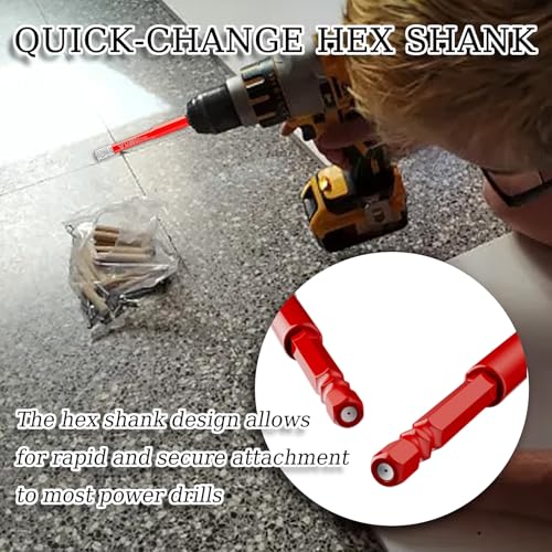 Porcelain Tile Drill Bits Set, Dry Diamond Drill Bits 6mm, 5 pcs Diamond Hole Saw Kit with Quick Change Hex Shank for Granite,Porcelain,Marble Stone and Glass 5 Porcelain Tile Drill Bits Set, Dry Diamond Drill Bits 6mm, 5 pcs Diamond Hole Saw Kit with Quick Change Hex Shank for Granite,Porcelain,Marble Stone and Glass - Image 5