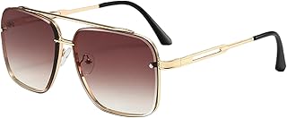 Gyios Sonnenbrille Damen Mit Farbverlauf Für Herren, Modisch, Metall, Großer Rahmen, Luxus-Sonnenbrille, Lunette De Soleil Homme-goldrahmen C