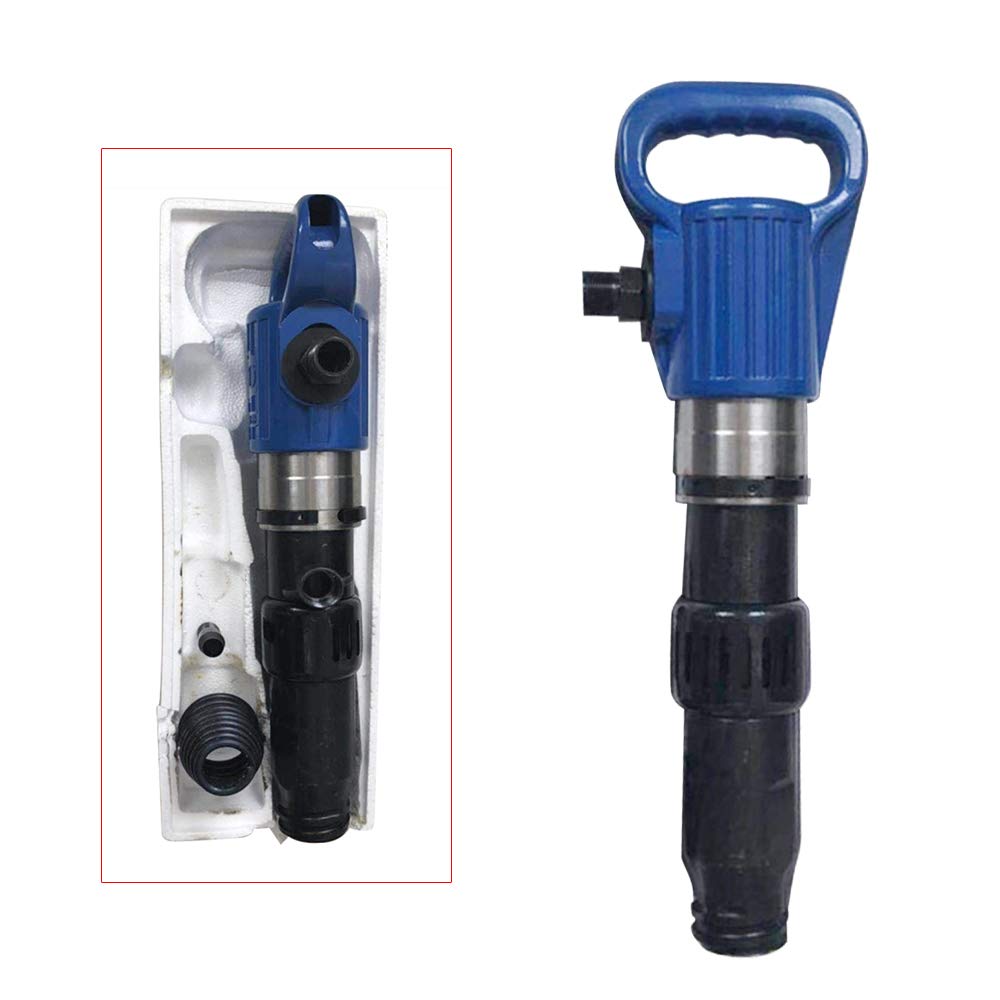 Air Hammer Trituradora de hormigón neumática de acero y aluminio, martillo neumático de mano para hormigón martillo de demolición de hormigón, martillo de cincel de aire comprimido azul con muelle