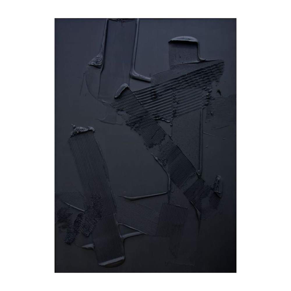 Pinturas Oleo,Creativo,Negro,Textura Gruesa,Minimalismo Geométrico,Abstracto,Moderno,Grande,Pintado A Mano,Con Cuchillo,Ilustraciones,Pinturas Sobre Lienzo,Arte De Pared Para Decoración De Oficina