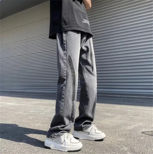 Men's Trousers with Pockets Straight Male Cowboy Vintage Clothing Korean Kpop Jeans3