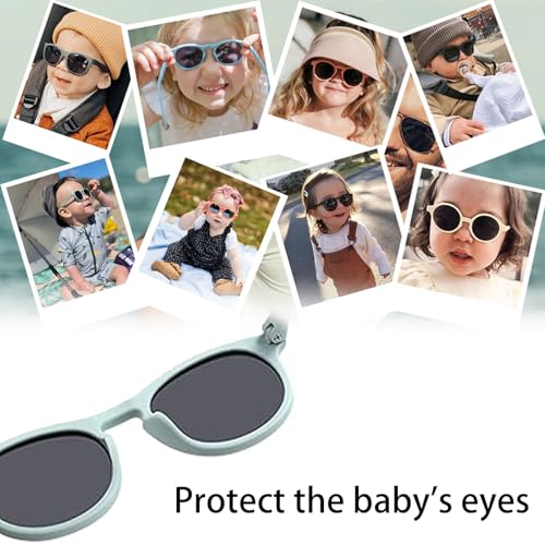 ElevaPulse Baby Sonnenbrille - Polarisiert mit UV400 Schutz, Flexibler Silikonrahmen für Kinder 6 Monate bis 3 Jahre, Babysonnenbrillen für Jungen und Mädchen, Leichtes Design mit Verstellbarem Band