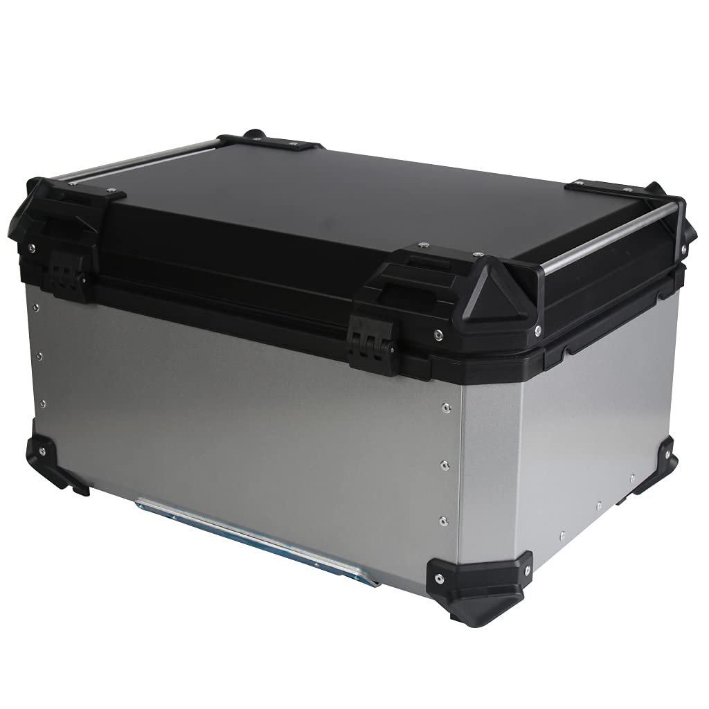 Amazon | トップケース バイク用リアボックス 65L シルバー アルミ製品