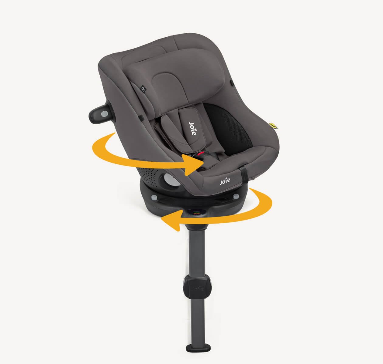 Joie i-Spin™ 360 Compact R129 Kindersitz, 61–105 cm, 6 Mon-4 J (Thunder) | 360° drehbar, i-Size-zertifiziert, ISOFIX-Installation, kompaktes Design für kleine Rücksitze und Kleinwagen.