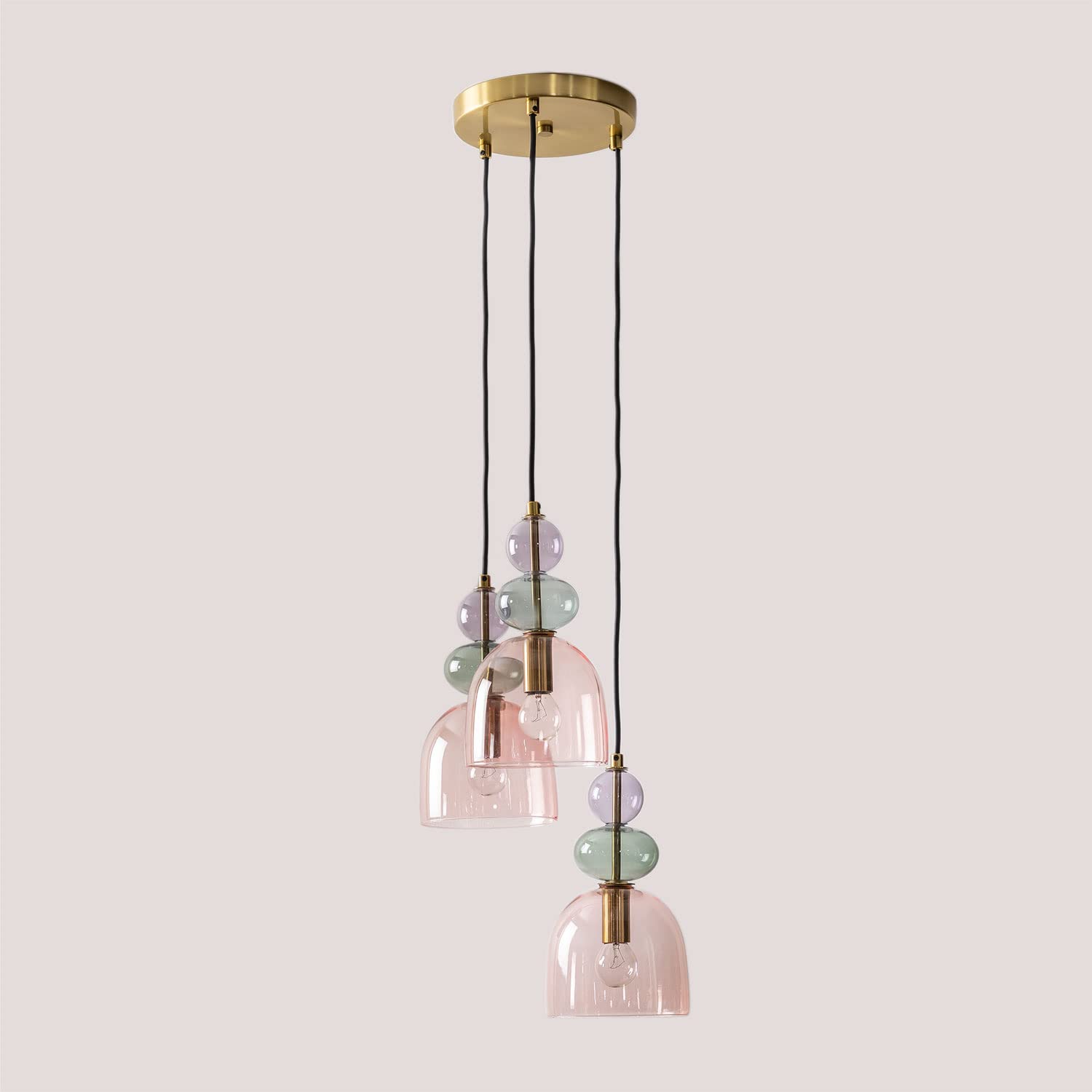 SKLUM Plafonnier en Cristal à 3 Points Lumineux Bezany Colors